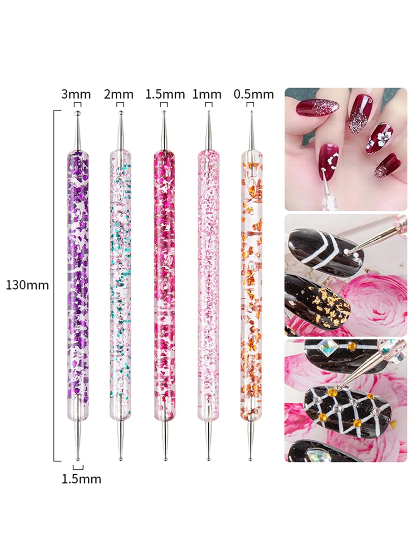 20Pcs Black Nail Art Brush Set Nail Gel Polish Painting Brush Drawing Pen Uv Gel Polish Nail Liner Brush And Nail Dotting Pen For Gel Polish Diy Manicure Salon At Home