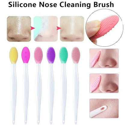 1PC/4PCS Beauty Skin Care Wash Face Silicone Brush Exfoliating Nose Clean Blackhead Removal Brushes Tools With Replacement Head - Urbizia