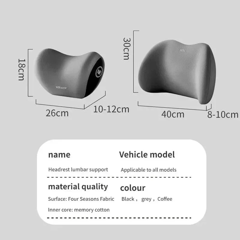 Car Memory Foam Neck & Lumbar Support Pillow - Urbizia