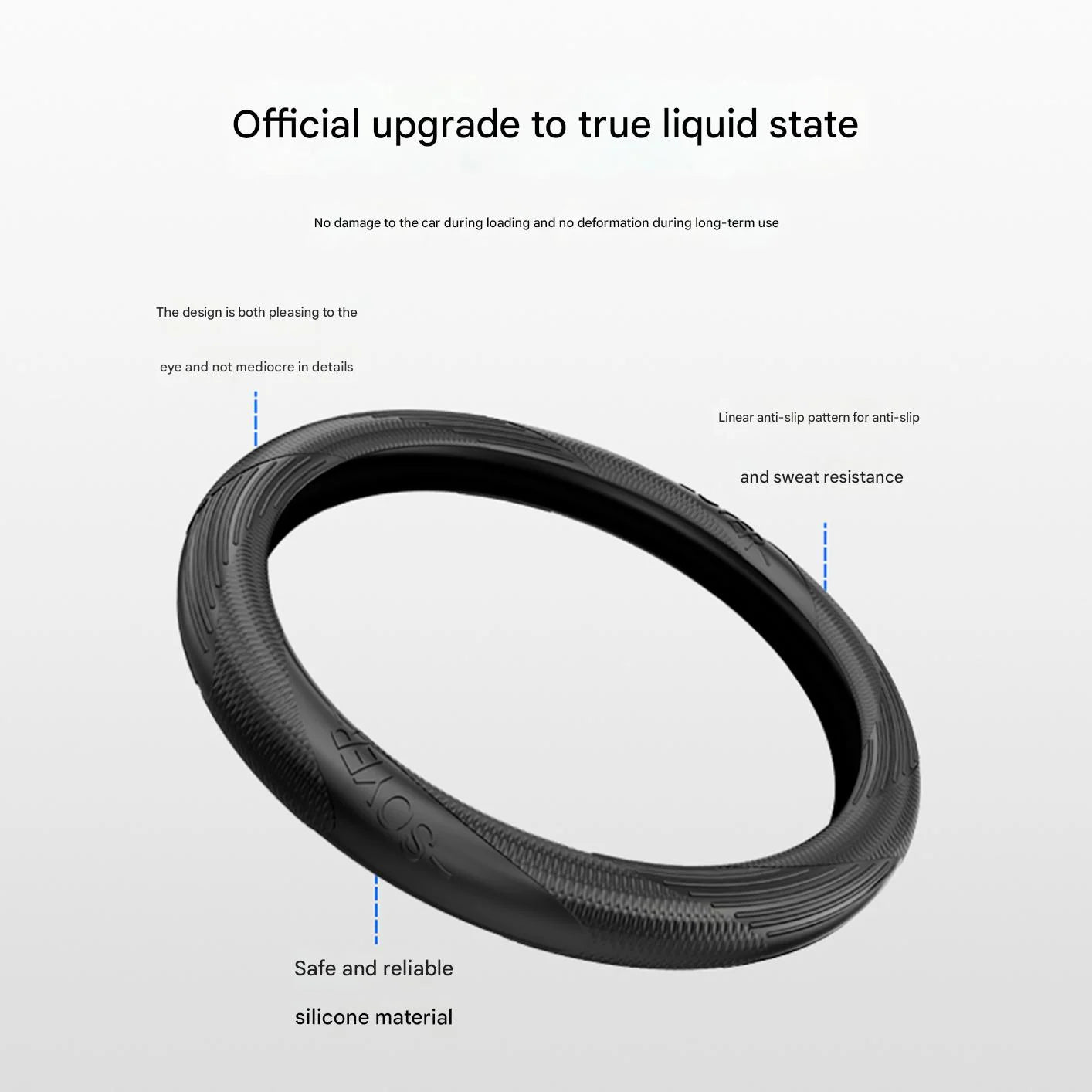 Car silicone steering wheel cover for men and women, sweat-absorbing and non-slip, universal for all seasons, thin and soft