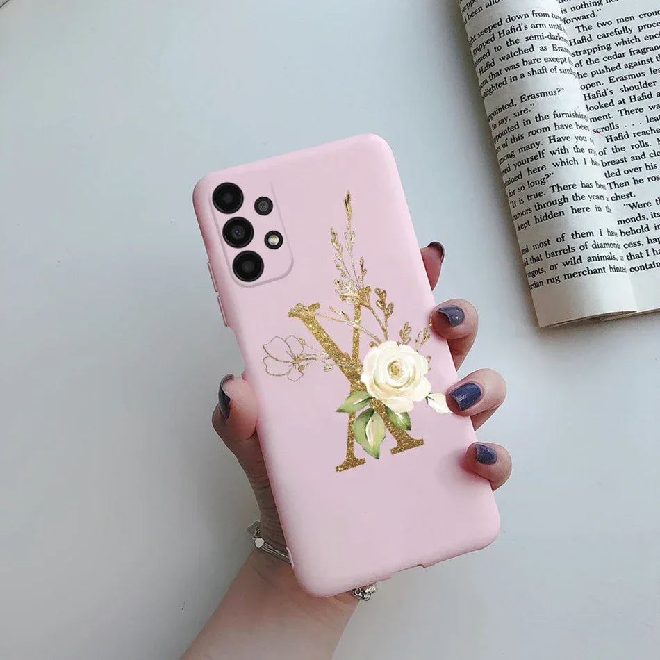 Flower Alphabet Soft TPU Case for Samsung Galaxy A Series