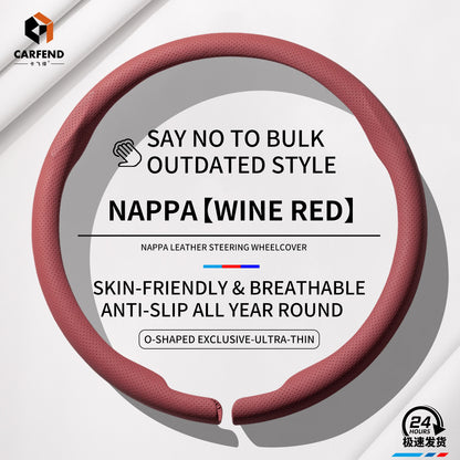 2026 New Ultra-Thin Car Steering Wheel Cover All-Season Universal  Anti-Slip Sweat-Absorbent Suede Nappa Automotive Interior