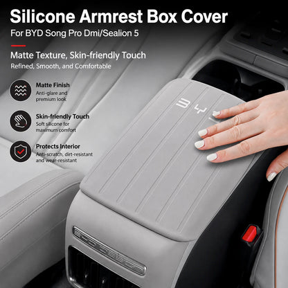 BYD Song Pro Dmi Sealion 5 Silicone Armrest Box Cover Anti-Scratch Dirt-Resistant Center Console Protector Interior Accessory