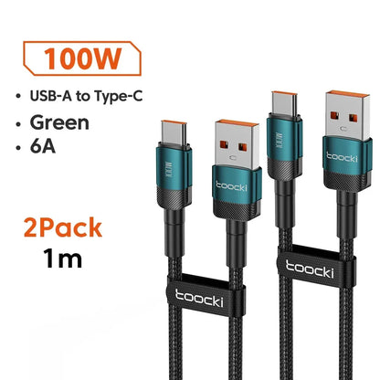 Toocki 6A USB To Type C Cable for Huawei Xiaomi PD 100W Fast Charging Charger USB C Data Cord Quick Charge for Samsung Oneplus - Urbizia