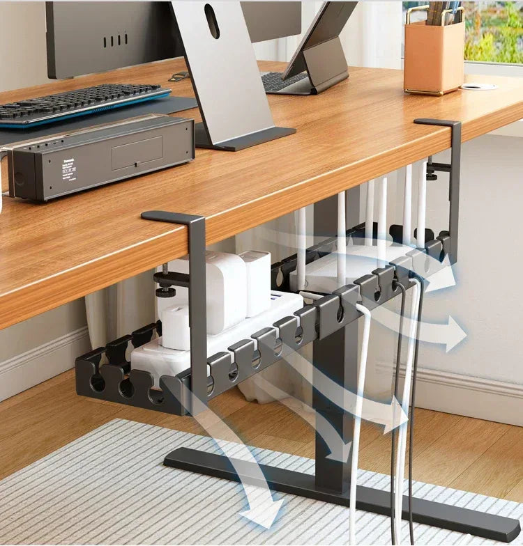 Under Desk Cable Management Tray,Extendable Sturdy Steel Under Desk Cord Hider Raceway,Power Strip Cord Holder Wire Management - Urbizia