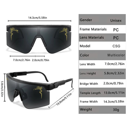 Men's Fashion Large Frame Cycling Sunglasses Fashionable Goggles with Random Dot Decoration for Outdoor Sports Hiking Fishing