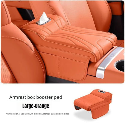 2026 New Universal Memory Foam Car Armrest Booster Pad with Storage Pocket Comfort Cushion for Driver Auto Interior Accessories
