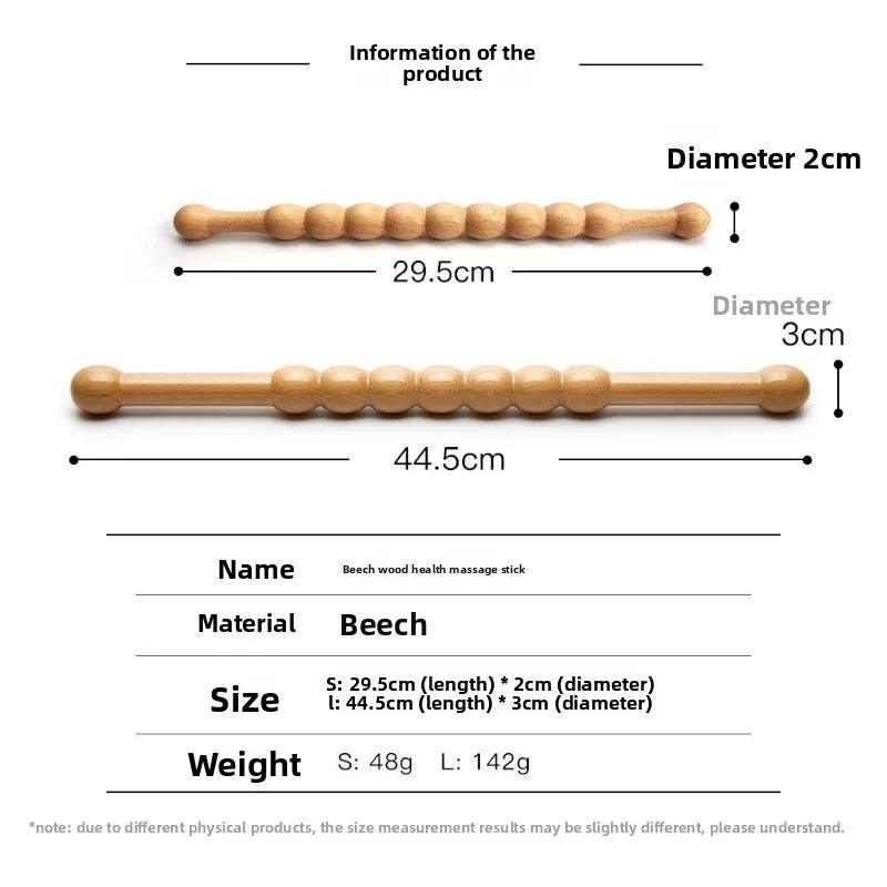 Natural Bamboo Massage Stick Wood Therapy Massager Relieve Muscle Soreness Anti-Fatigue Gua Sha Back Acupuncture Physiotherapy