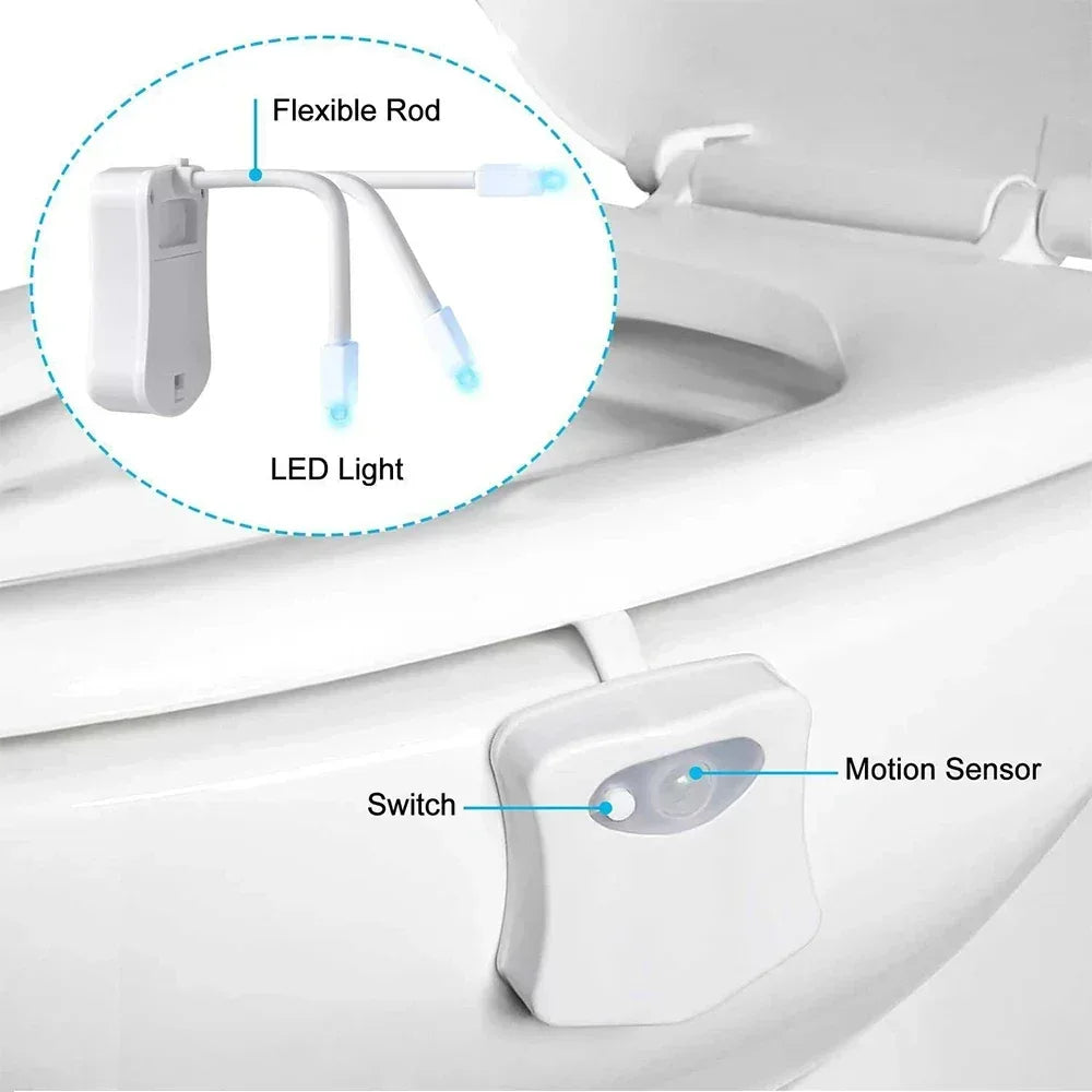 HOMEFISH Wireless Motion Sensor LED Night Light RGB 8 Colors Toilet Bathroom Atmosphere Colorful Lamp Sensor LED Night Lights - Urbizia
