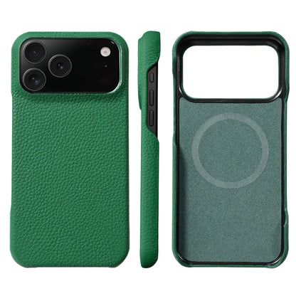 LANGSIDI MagSafe Lychee Leather Case for iPhone 15, 16 & 17