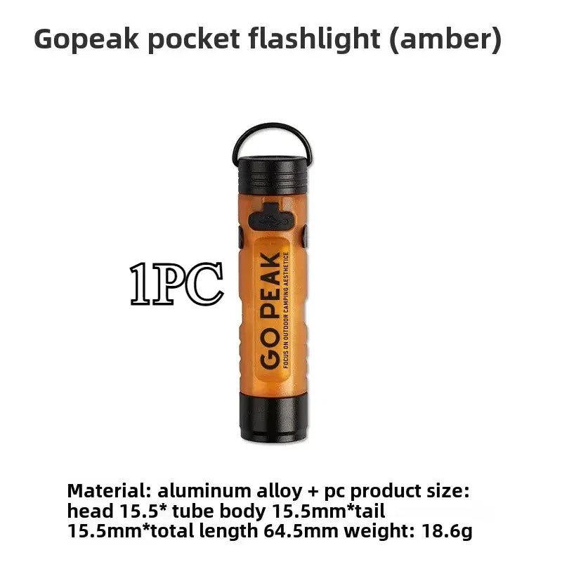 GOPEAK Pocket Mini Flashlight Outdoor Key Clip Cap Ambient Led Long Endurance Disaster Relief Emergency 5050 Small Light - Urbizia