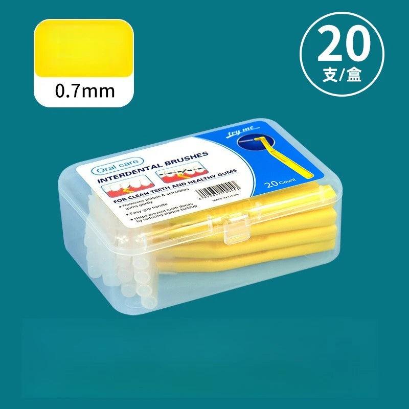 20Count for Cleaning Interdental Brush Cleaners Dental Tooth Flossing Head Oral Hygiene Angle with Portable Case Easy Use