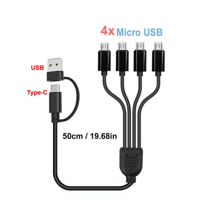4-in-1 USB Charging Cable Multi Port Splitter