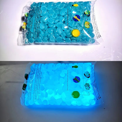 100pcs Glow In The Dark Pebbles, Resin Luminous Stones For Landscape, Garden Paths, Potted Plants, Parks, Aquarium Decor, - Urbizia