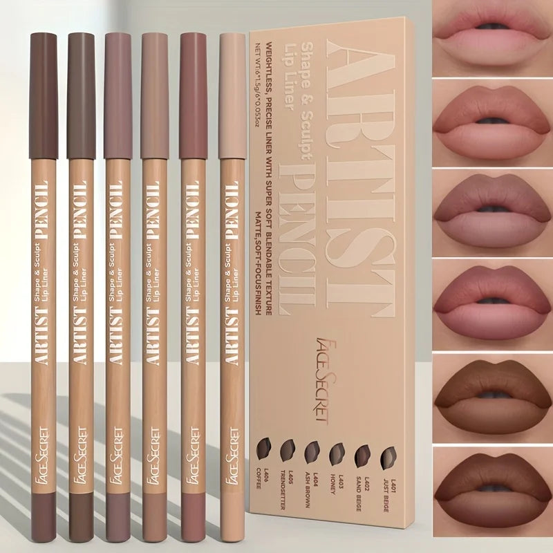 6-Piece Velvet Matte Lip Liner Set