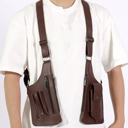 Vintage Double Shoulder Armpit Bag Adjustable Strap Steampunk Underarm Strap Wallet Pocket Gothic Waterproof