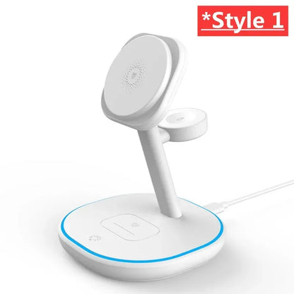 3 In 1 Magnetic Wireless Charger Stand For Magsafe iPhone 16 15 14 13 Pro Max Apple Watch 9 8 AirPods Pro Fast Charging Station - Urbizia