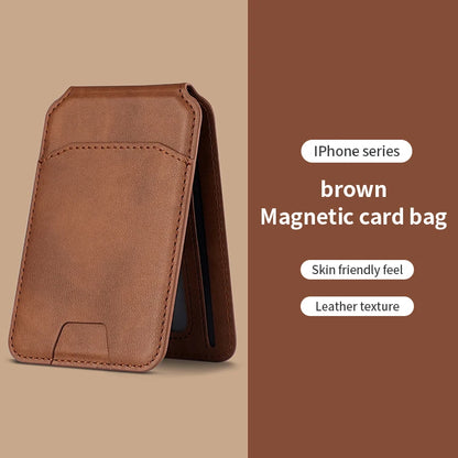 Magnetic Card Holder PU Leather Phone Case with Wallet Stand Credit Card Pocket for Magsafe Apple Phone Samsung Galaxy Devices