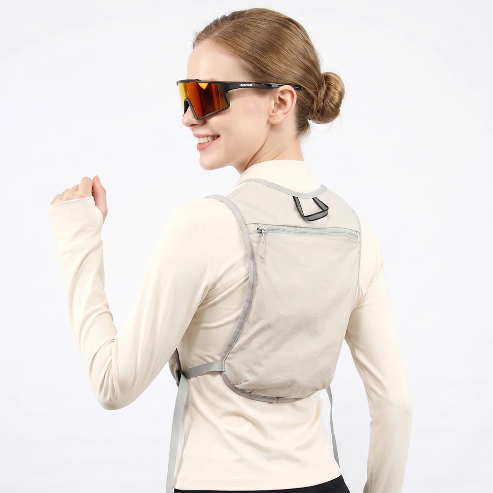 Biking Running Storage Vest Backpack Lightweight Running Vest Reflective Hydration Water Chest Pack Phone Storage Pocket