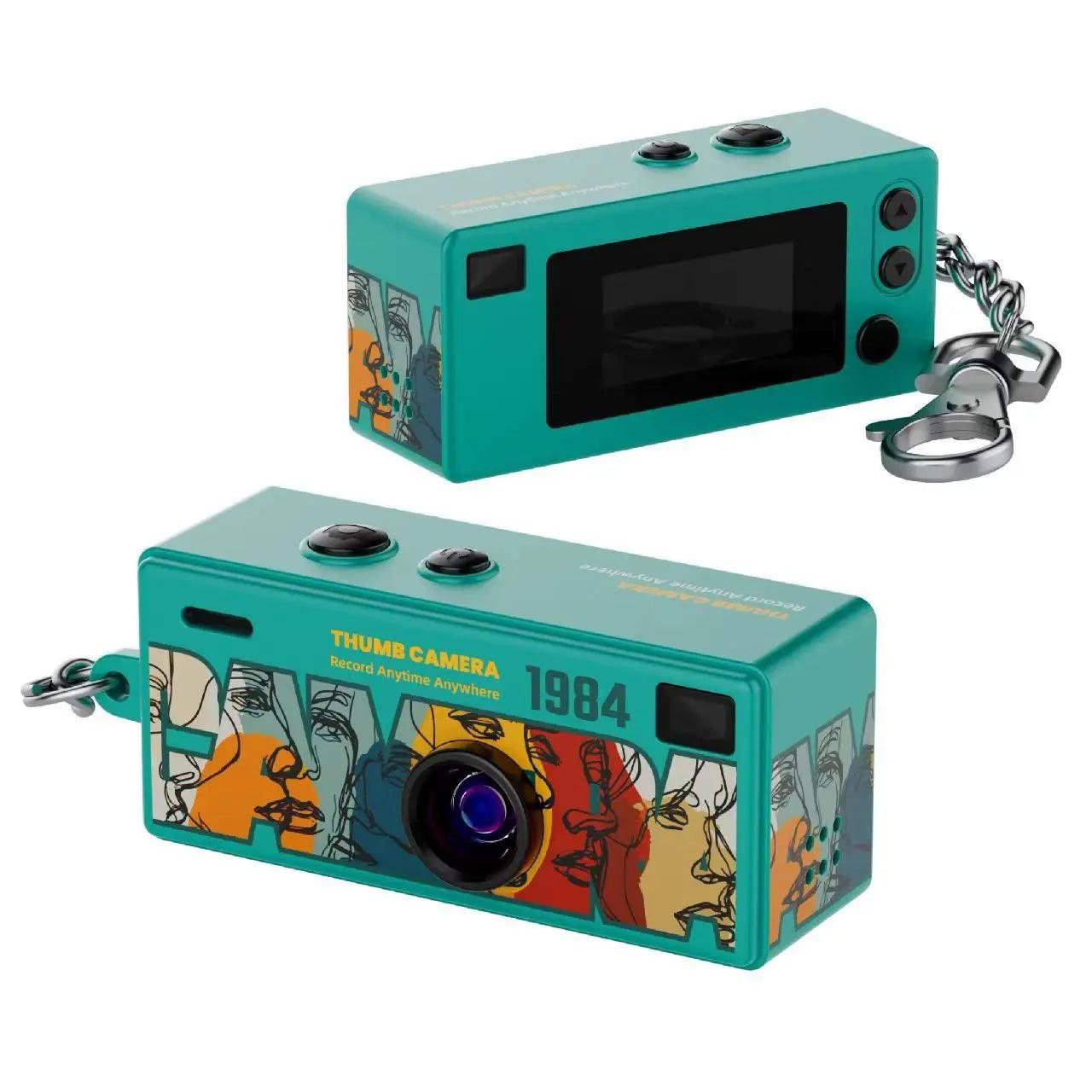 CHEGIT Thumb Keychain Camera 0.96inch Mini Action Camera Retro Support Memory Card 1080P Very Small Camcorder Video Recorder