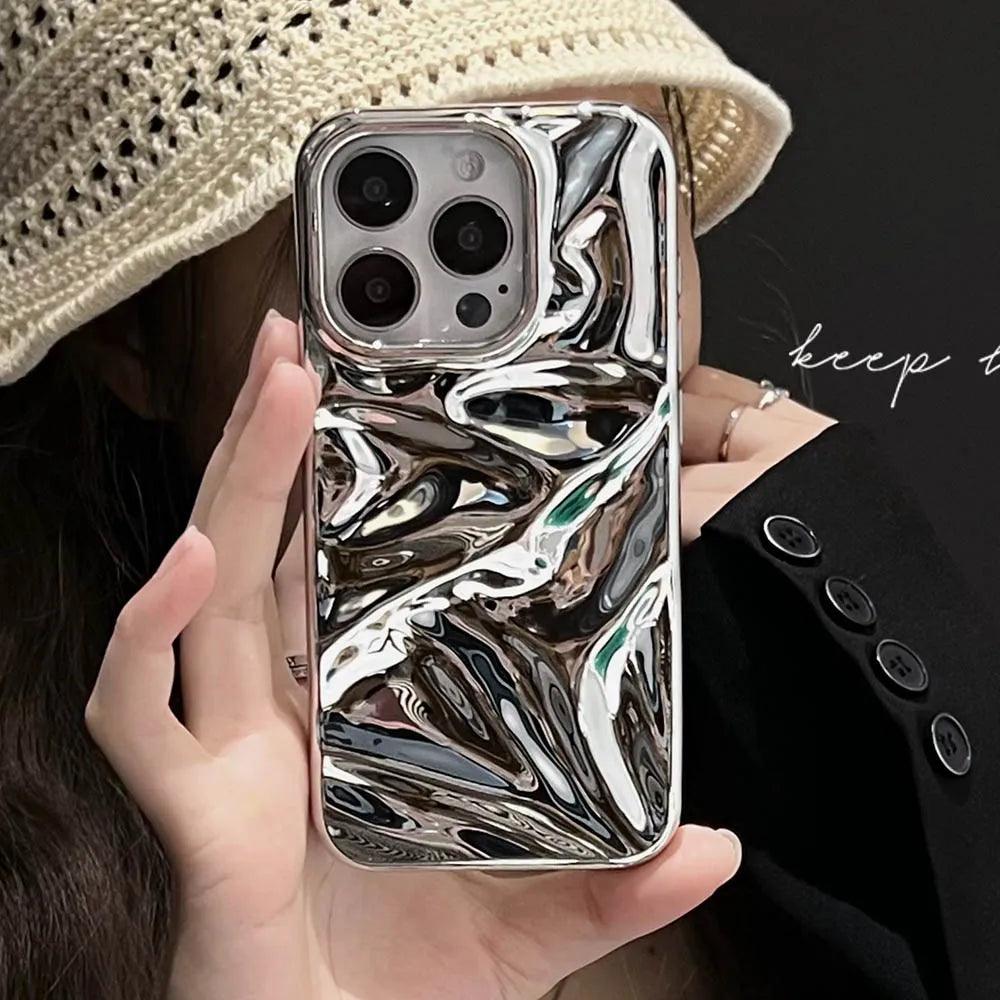 Luxury 3D Wrinkle Electroplate Case for iPhone 17–11 Series