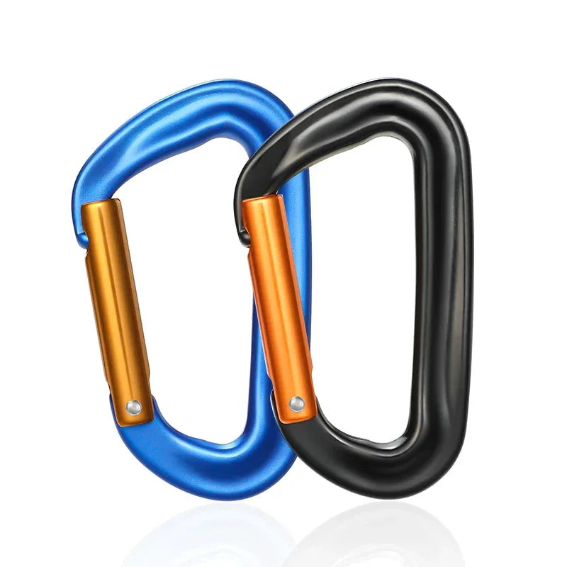 CLIWIZ 12KN Professional D-Shaped Aluminum Carabiner Key Hooks lip Camping Keyring Snap Hook Outdoor Hiking Tool