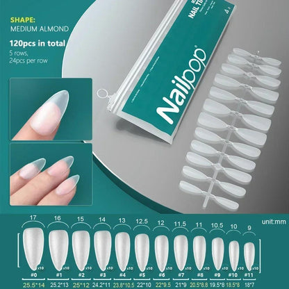 NAILPOP 120pcs Fake Nails Full Cover Press on Nails Coffin Soft Gel American Pose Capsule False Nail Tips for Extension System
