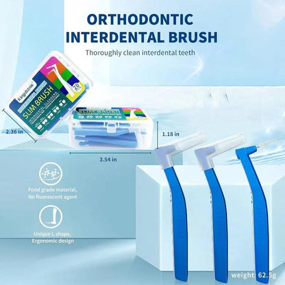 20Count for Cleaning Interdental Brush Cleaners Dental Tooth Flossing Head Oral Hygiene Angle with Portable Case Easy Use