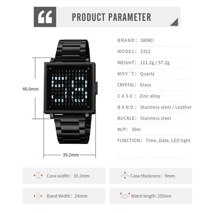 Skmei 2312 Fashion Wristwatch For Men Women Waterproof Clock LED Light Outdoor Digital Sport Electronic Watches Reloj Hombre