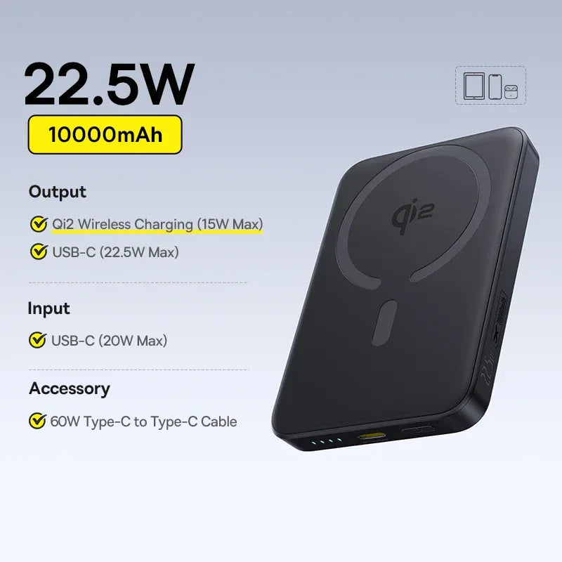 Baseus Qi2 10000mAh Magnetic Wireless Power Bank 15W