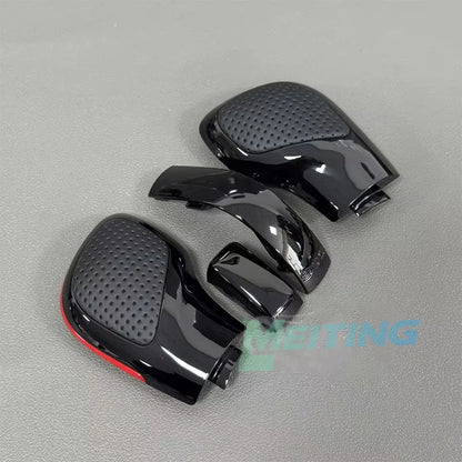 Leather Shift Knob Gear Side Cover DSG Emblem For VW Golf 6 7 R GTI Passat B7 B8 Upgrade the Red Forged Carbon Fiber Material