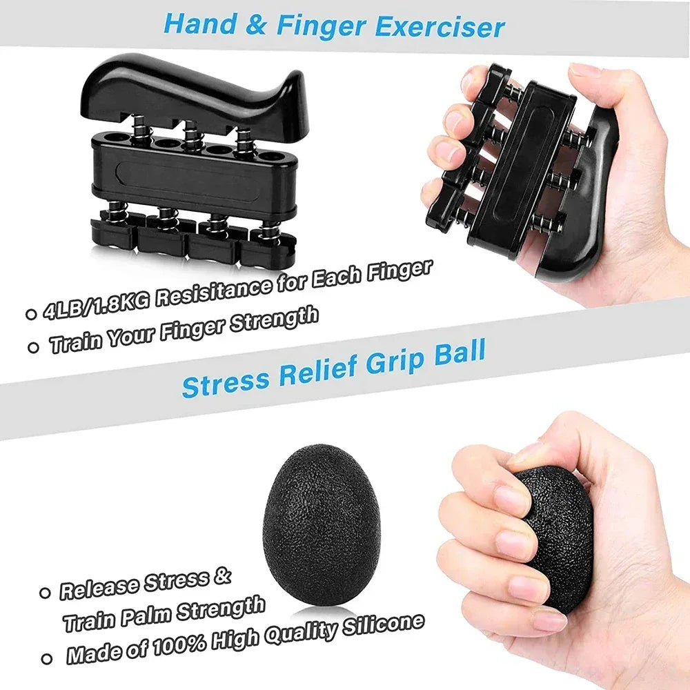 5-60kg Adjustable Hand Grip Strength Strengthener Trainer Full Set With Counter Wrist Forearm And Hand Exerciser For Muscle - Urbizia