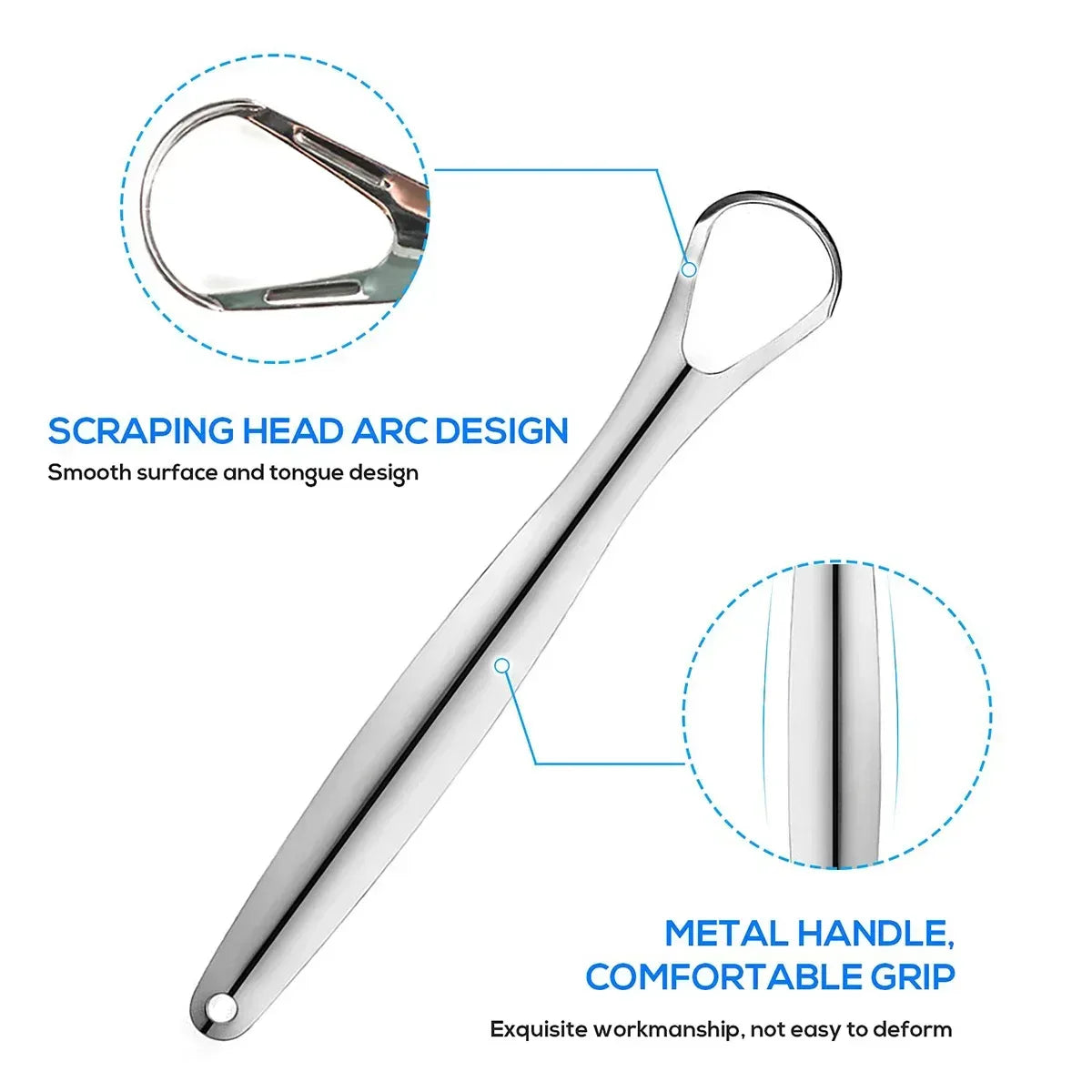 Premium Metal Tongue Scraper – 1 or 3 Pieces - Urbizia