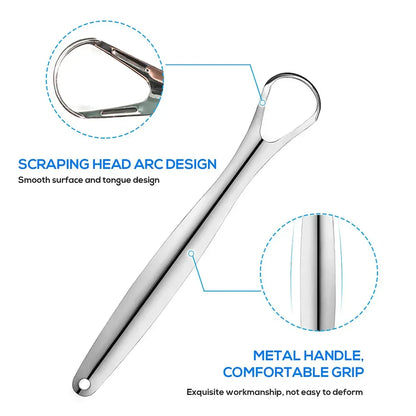 Premium Metal Tongue Scraper – 1 or 3 Pieces - Urbizia