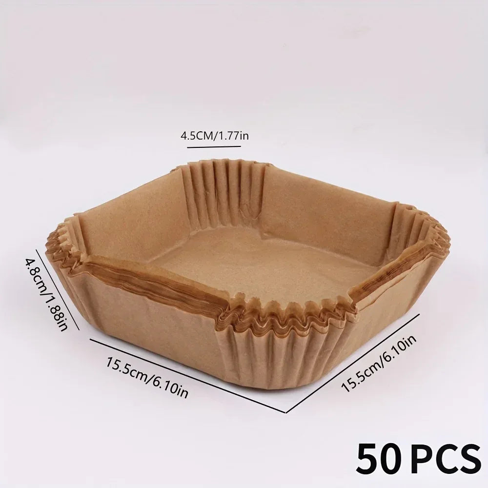50 Pcs Non-Stick Air Fryer Baking Paper Liners
