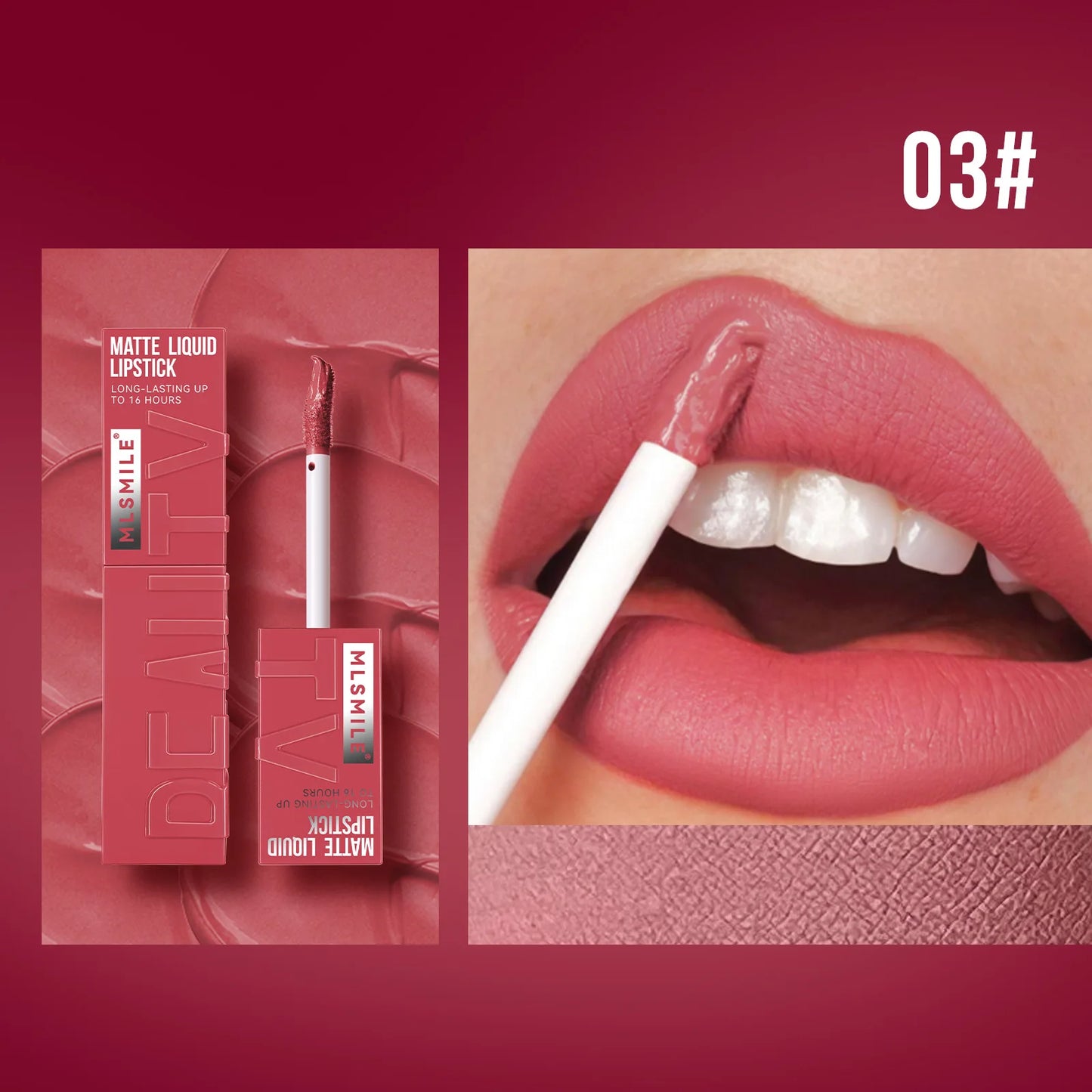 MLSMILE 6-Color Velvet Matte Lip Gloss – Long-Lasting & Waterproof