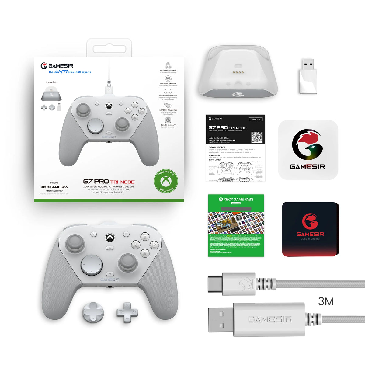 GameSir G7 Pro Wired Xbox Controller with Smart Charging Station, Hall Effect, Gyro, 3.5mm Audio Jack, 1000Hz Polling Rate