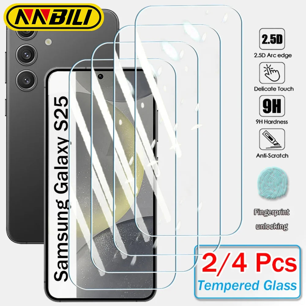 NNBILI 2/4Pcs Tempered Glass Screen Protector For Samsung Galaxy S26 S25 S24 Plus Ultra S23 FE Clear Protective Cover Glass Film