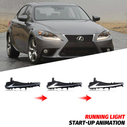 LED Daytime Running Light for Lexus IS250 IS350 IS200t IS300 ISF 3IS 2014-2016 Sequential DRL Assembly (Not Fit 2017-2020)