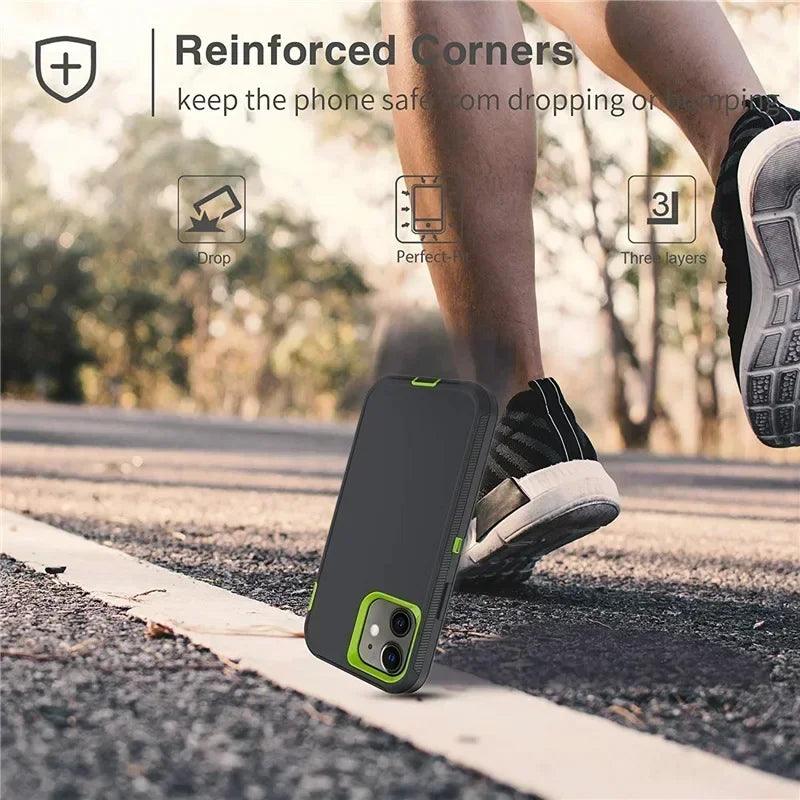 3-in-1 Military Armor iPhone Case with Belt Clip