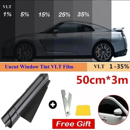 1 Roll 50cm X 3m 1/5/15/25/35 Percent VLT Window Tint Film Glass Sticker Sun Shade Film for Car UV Protector foils Sticker Film - Urbizia