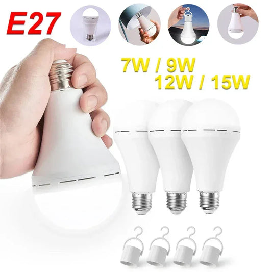 LED Rechargeable Light Bulb 7w 9w 12w 15w 85-265V Emergency Bulb Portable Hanging Camping Lamp for Tent Home Power Failure Porch - Urbizia