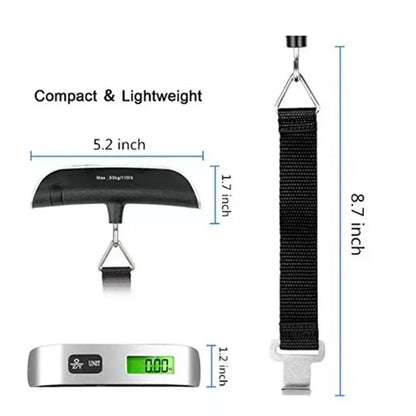 Portable Digital Luggage Scale – 50kg / 110lb LCD Hanging Scale - Urbizia