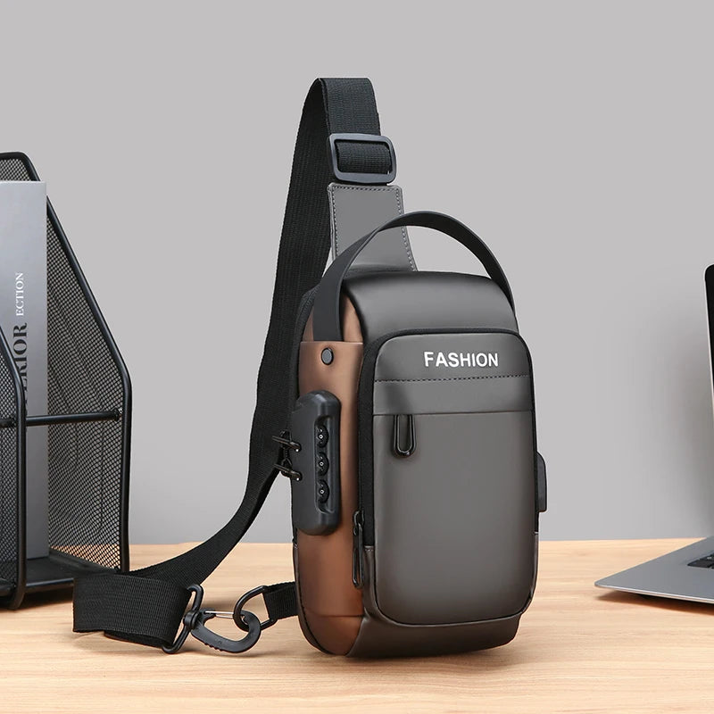 Men Anti Theft Chest Bag Shoulder USB Charging Crossbody Package School Short Trip Messengers Gym Men's Sling Sports Pack