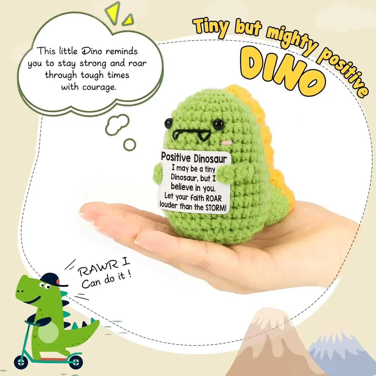 Positive Energy Crochet Doll Pocket Hug Handmade Knitted Plush Potato Plant Avocado Bee Turtle Duck Funny Emotional Support Gift - Urbizia