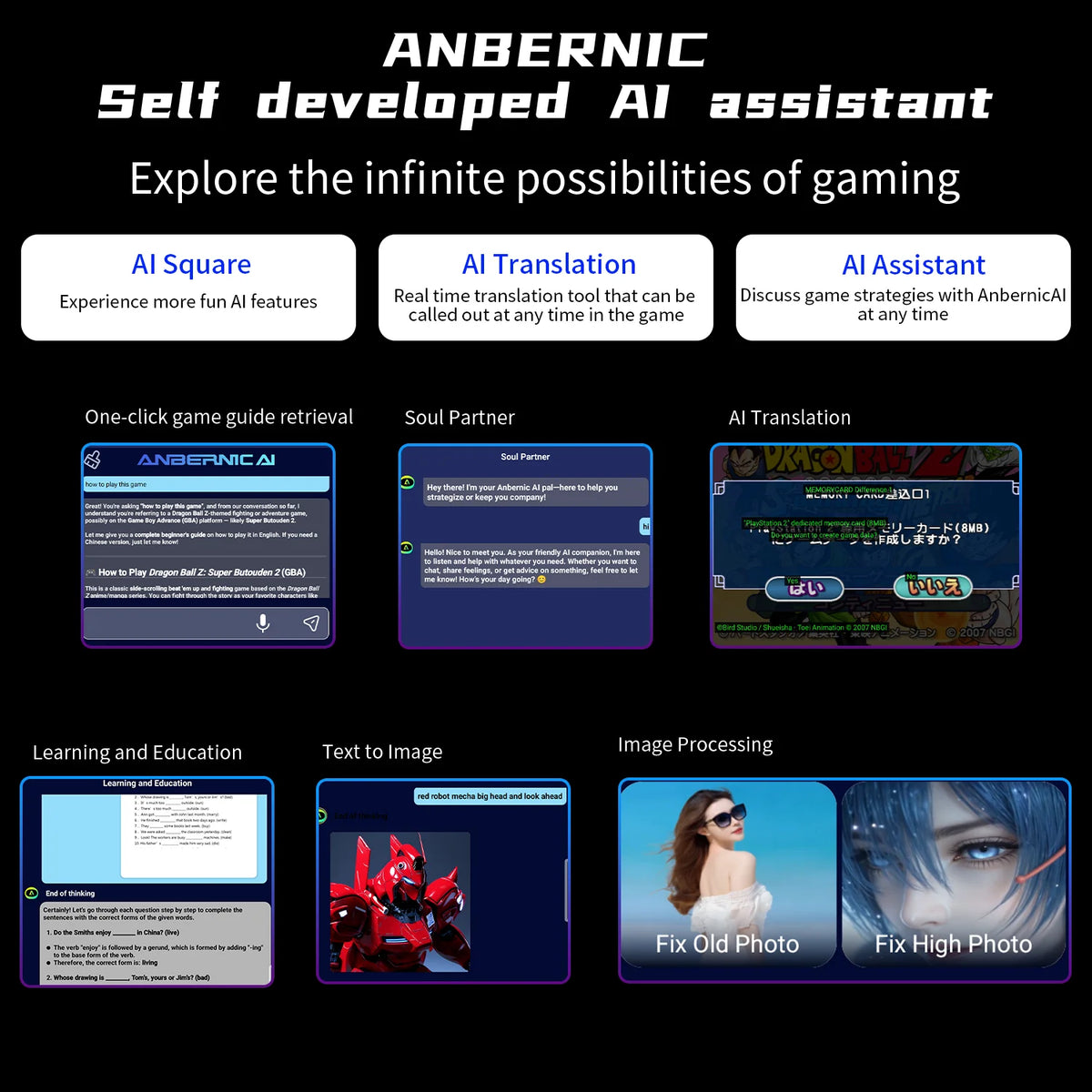 ANBERNIC RG Slide Handheld Game Console 4.7" LTPS In-Cell Screen Android Unisoc T820 Portable AI WiFi Arcade Video Gaming Player