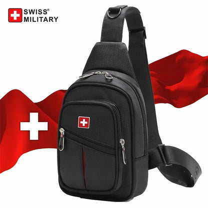 SWISS MILITARY Men's Chest Bags Outdoor Leisure Waterproof Shoulder Crossbody Bag Large Space Chest Bag Solid Color Chest bag