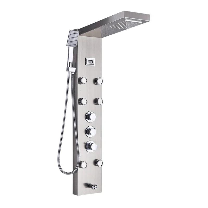 Luxury LED Shower Panel SPA Massage Jet Shower Faucet Bathroom Waterfall Rain Shower Column System Faucet Bathoom
