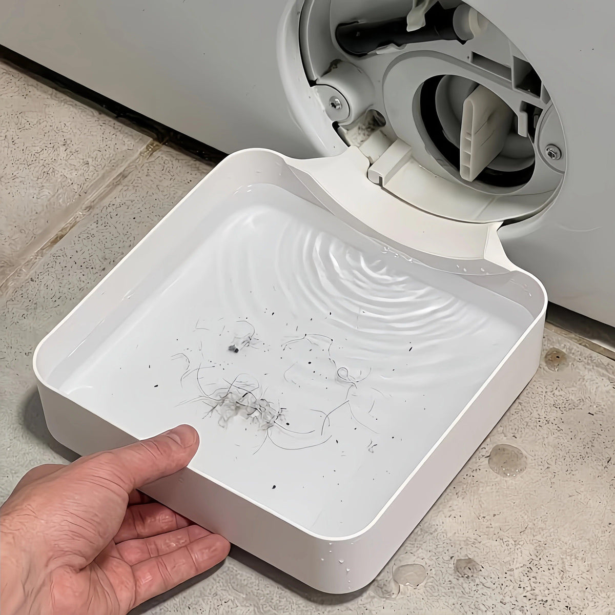 1 Washing Machine Drain Water Collection Tray, No Overflow, Lint Filter and Foreign Object Collection Drip Tray, Clean Laundry Room Water Collection Box