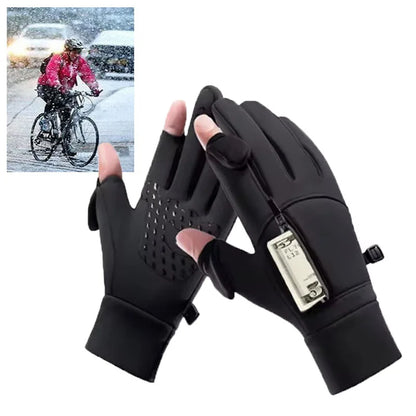 Winter Touch Screen Gloves for Hiking and Camping Windproof Warm Non-Slip Silicone Gloves for Men and Women